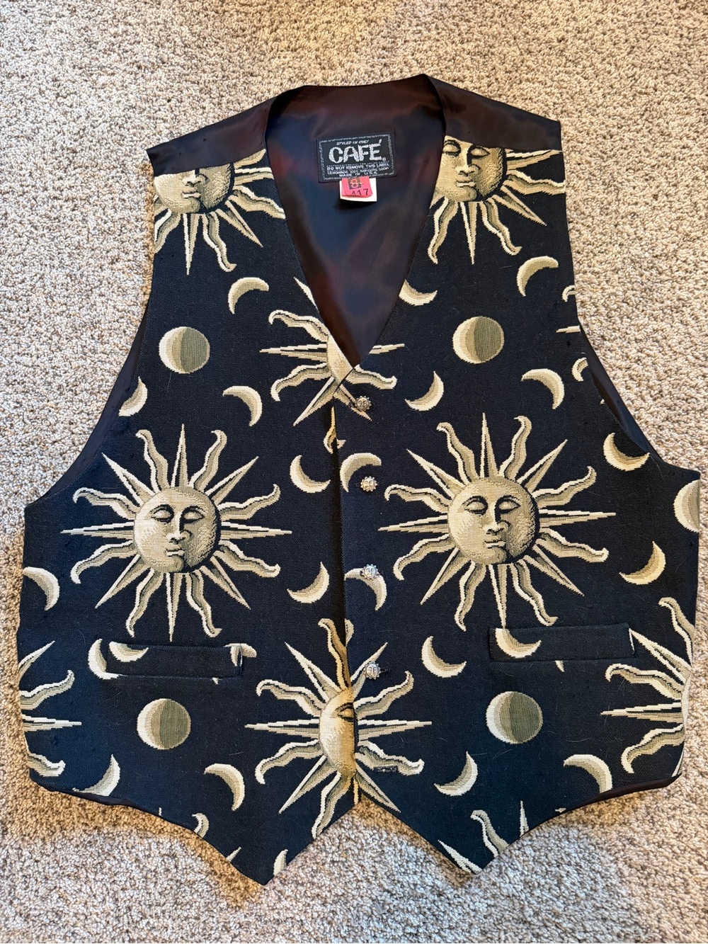 Vintage 90s Cafè Celestial Tapestry Vest